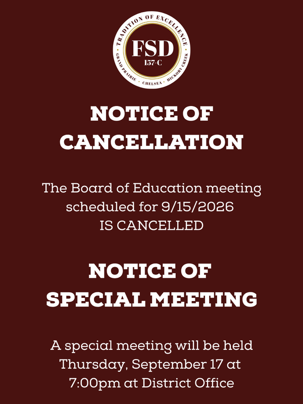 Notice of Cancellation and Notice of Special Meeting