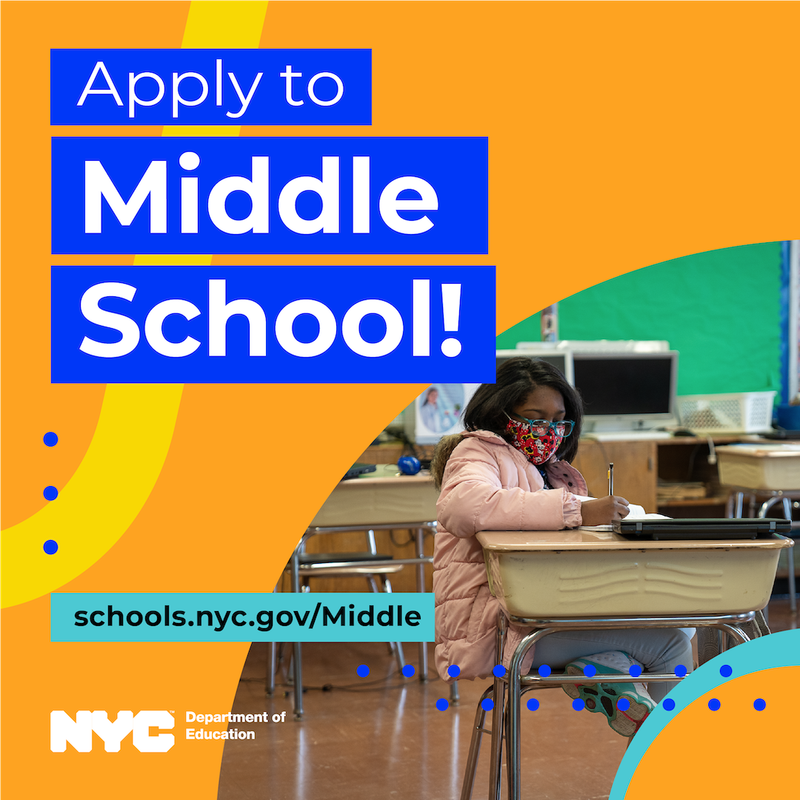 middle school application flyer