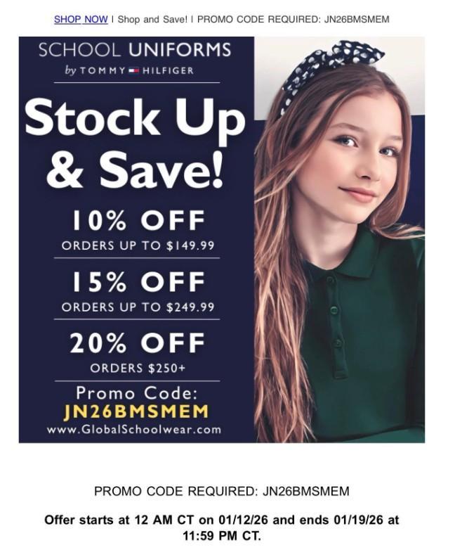 2026 jan uniform sale