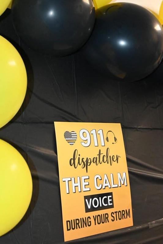 Sheriff Bryant “Wally” Jones, Chief Damian Gatlin, and Major Jewel Hines stepped in to cover Dispatch duties during the Appreciation Luncheon—showing their support and appreciation in a hands-on way