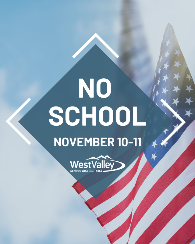 American flag with wording No School