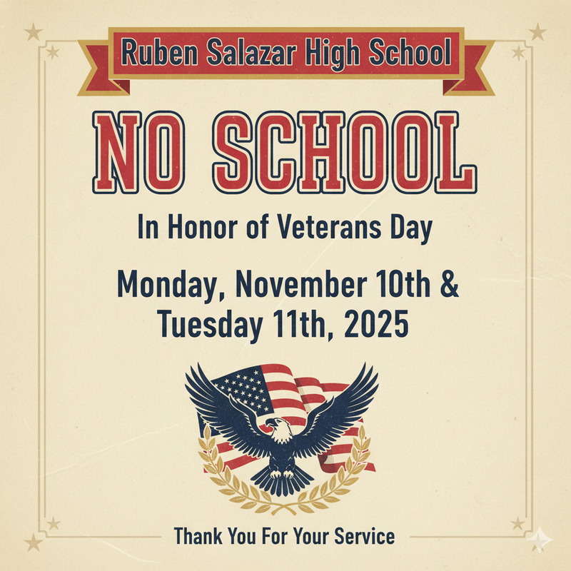 Flyer announcing Veterans day off