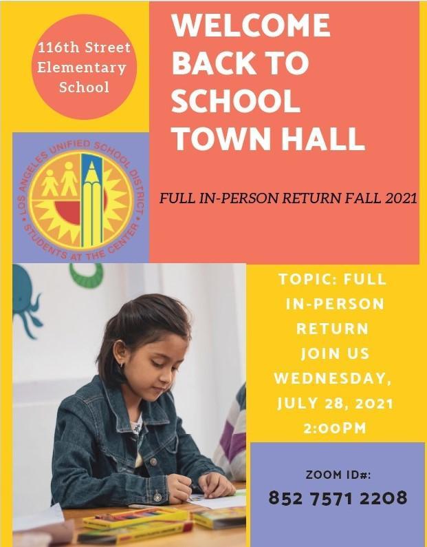 116th Street School Town Hall Meeting/Junta Virtual de la Esciela de la Calle 116 Thumbnail Image