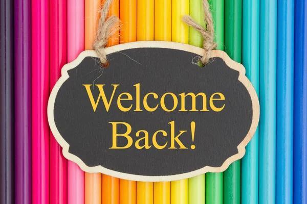 Welcome Back Sign with colored pencils