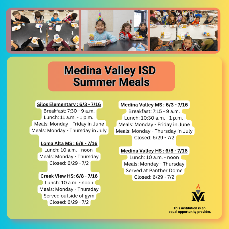 Medina valley summer meals 2026
