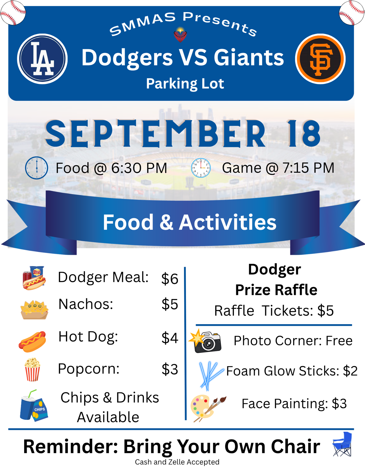 LA Dodgers baseball flyer