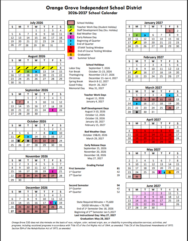 2026-2027 Academic Calendar