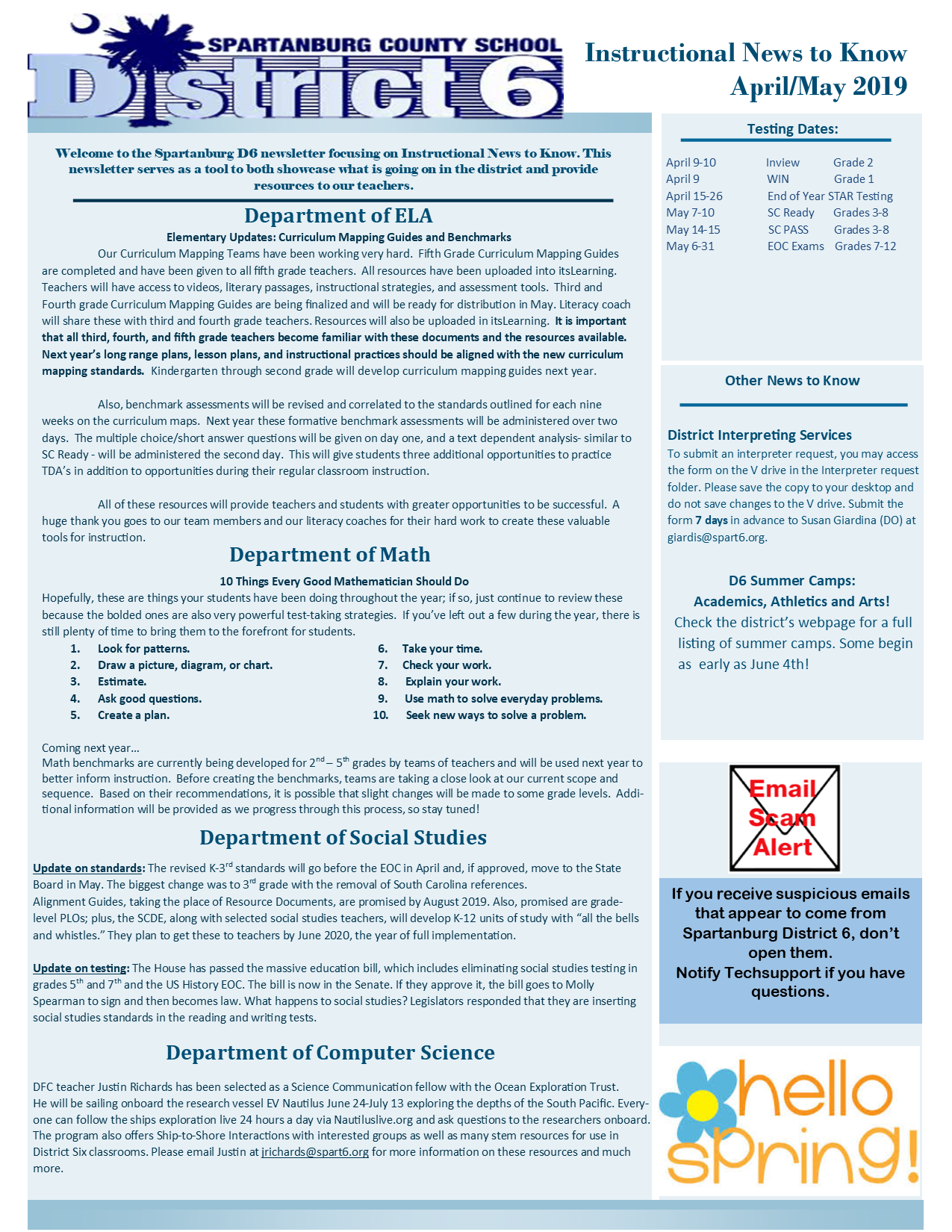 Curriculum And Instruction Social And >> Instructional Newsletter Curriculum Instruction Spartanburg Curriculum And Instruction Social And >> Instructional Newsletter Curriculum Instruction Spartanburg
