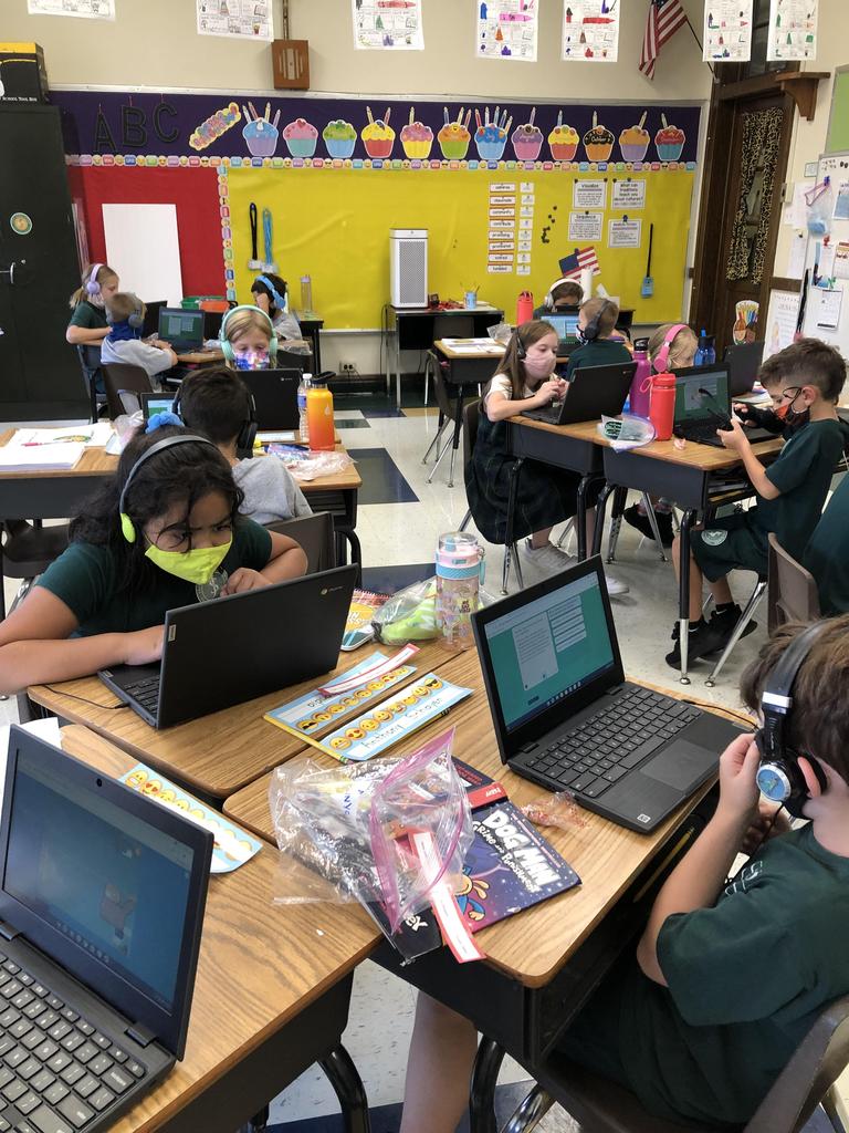 Third grade has been working hard on their i-Ready diagnostic tests.   The whole school is in the middle of the diagnostic testing period for the first trimester. The AR program is now up and running so the students are all taking their STAR test to find out their reading levels.  They will begin taking book tests later this week.