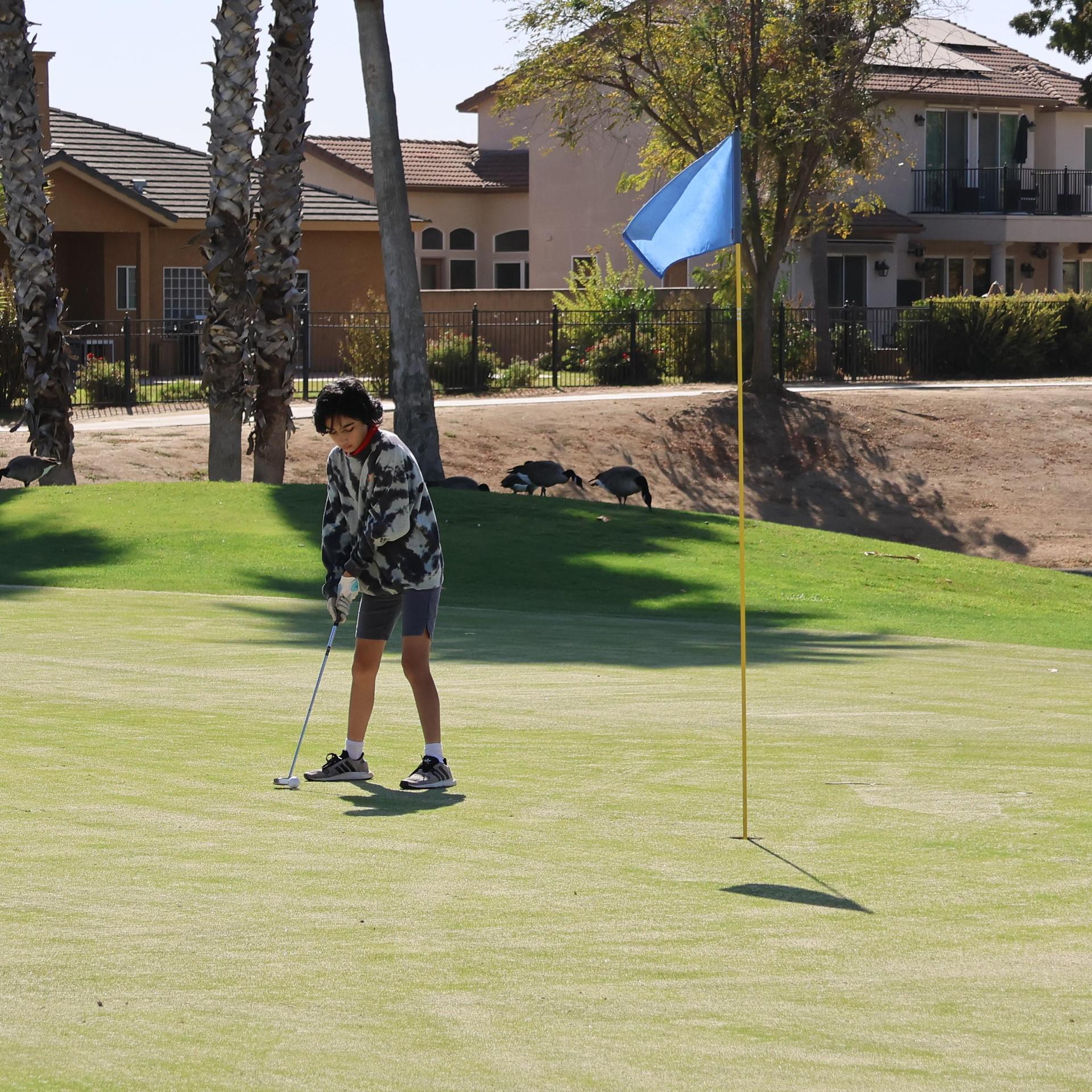 Girls golfers in action at the championships