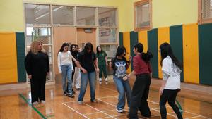 8th grade students moving to Latin Beats.