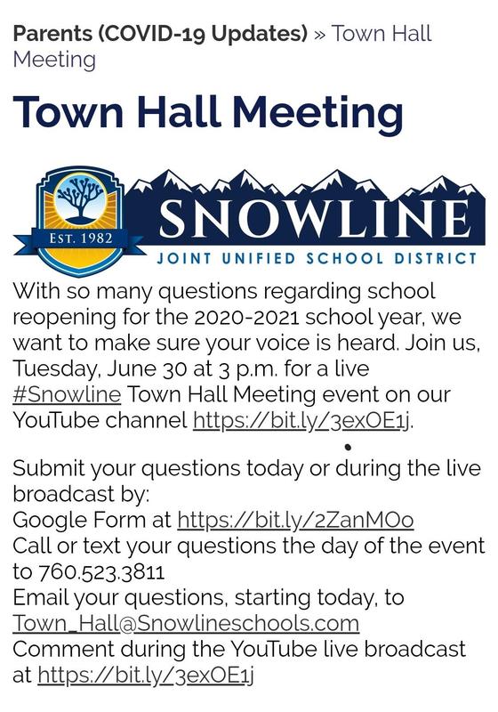 Town Hall Meeting – Today at 3:00 PM Featured Photo