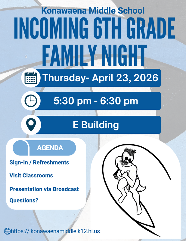 Incoming 6th grade family night flier
