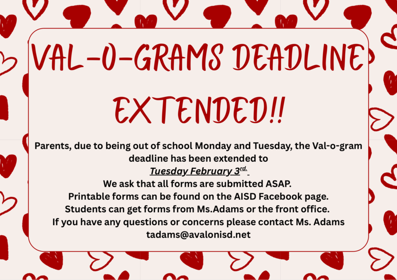 Val-O-Gram Order Deadline Extended until Wednesday, Feb 4! Featured Photo