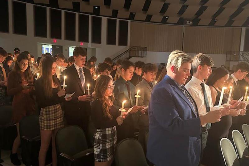 Inductees recite the NHS pledge