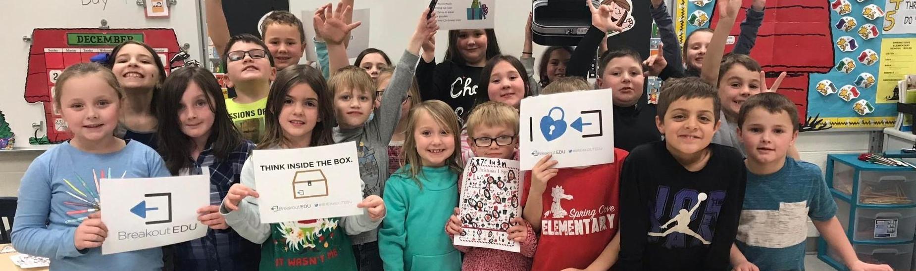 Mrs. Ward's 2nd Grade classroom using the Breakout EDU kits!