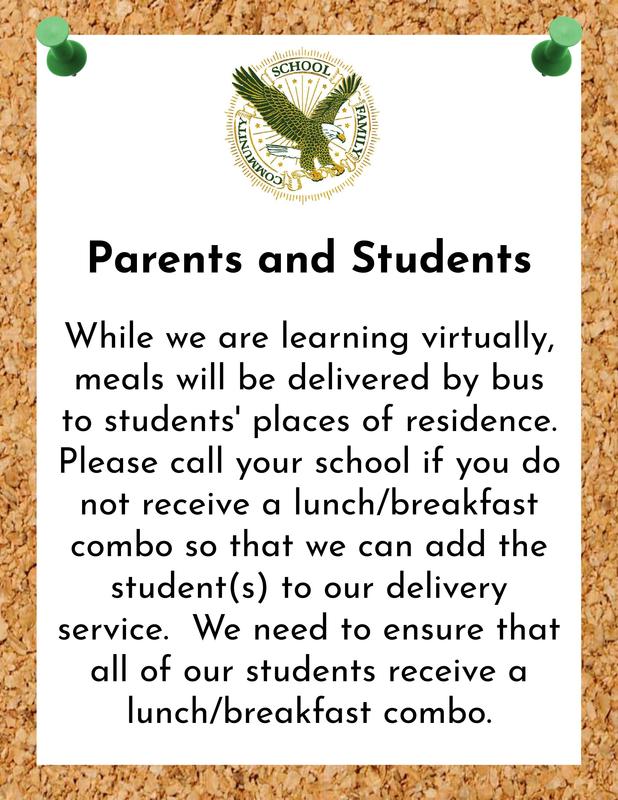 Virtual meals will be delivered to student's homes.