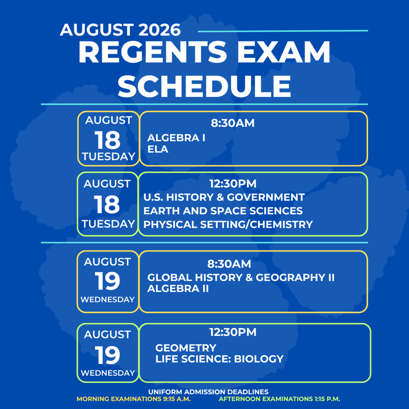 August 2026 Regents Exam Schedule Featured Photo