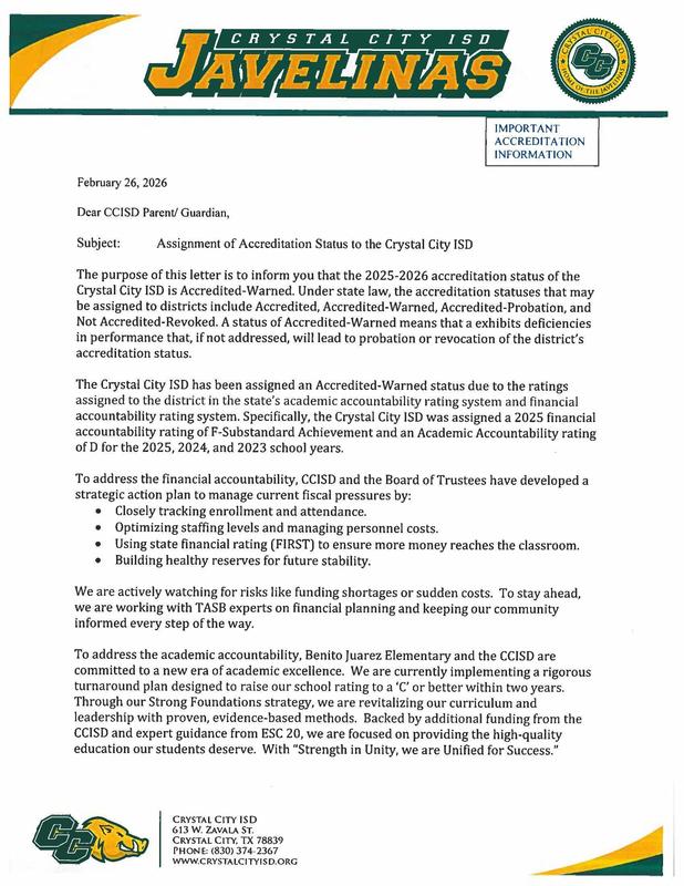 CCISD Accreditation Notice Featured Photo