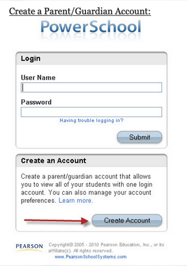 Power School Parent/Student Registration Log In