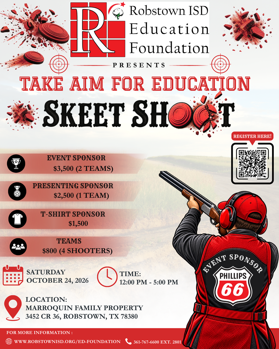 Flyer for a skeet shoot event, detailing sponsors and registration info.