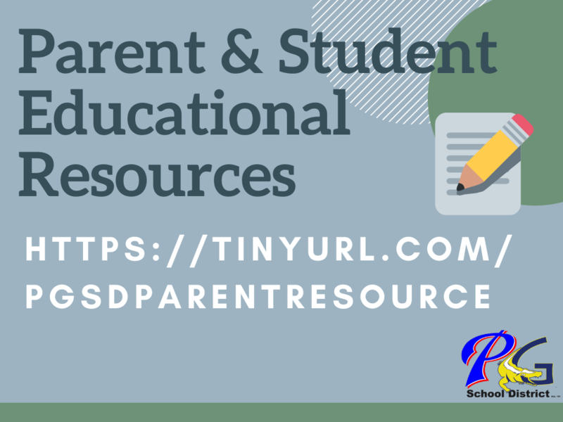 Parent & Student Educational Resources https://sites.google.com/pgsd.ms/educationalresources/home