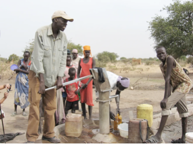 Salva Dut at a water pump