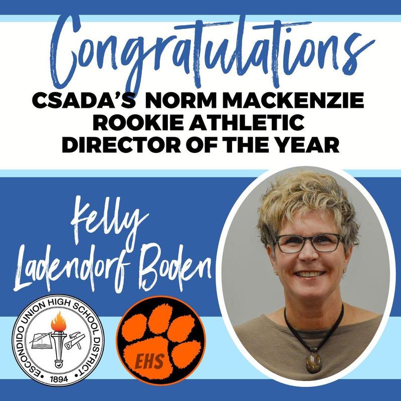 Escondido High School’s Kelly Ladendorf Boden Named Norm Mackenzie Rookie Athletic Director of the Year for San Diego County