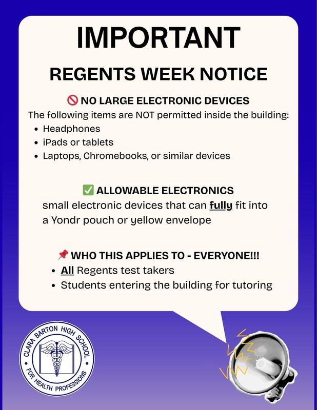 No large electronic devices allowed