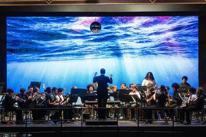 Students perform in the Woodland Hills band
