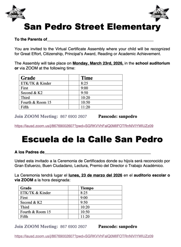 Awards Schedule