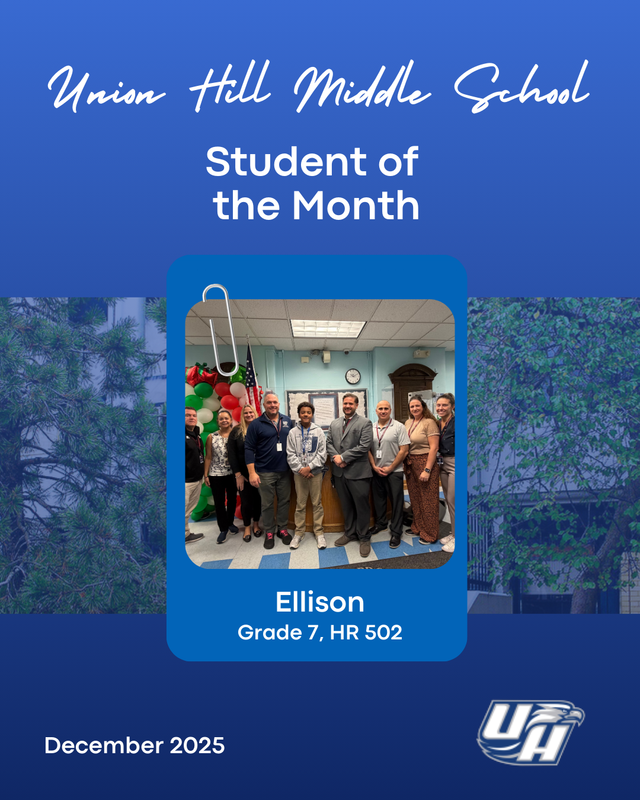 UHMS December 2025 Student of The Month