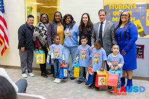 Gift presentation with children
