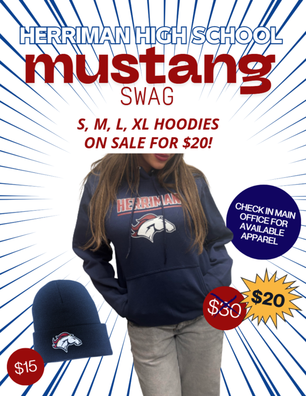 Herriman High Hoodies on Sale in the main office for $20.