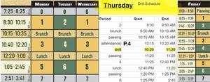 Bell Schedule - Drill: Thursday 10/15/26