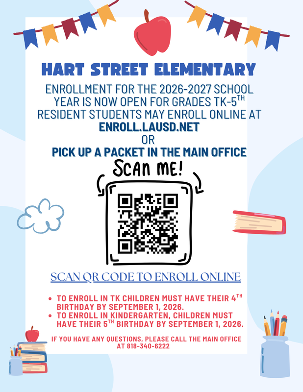 Enrollment for 2026-27 School year flyer