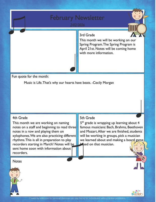 February Music Newsletter