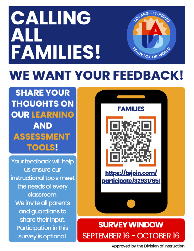 Families! We want to hear your feedback on online learning tools! Featured Photo