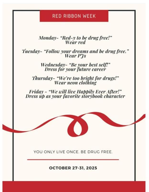 red ribbon week dress up days