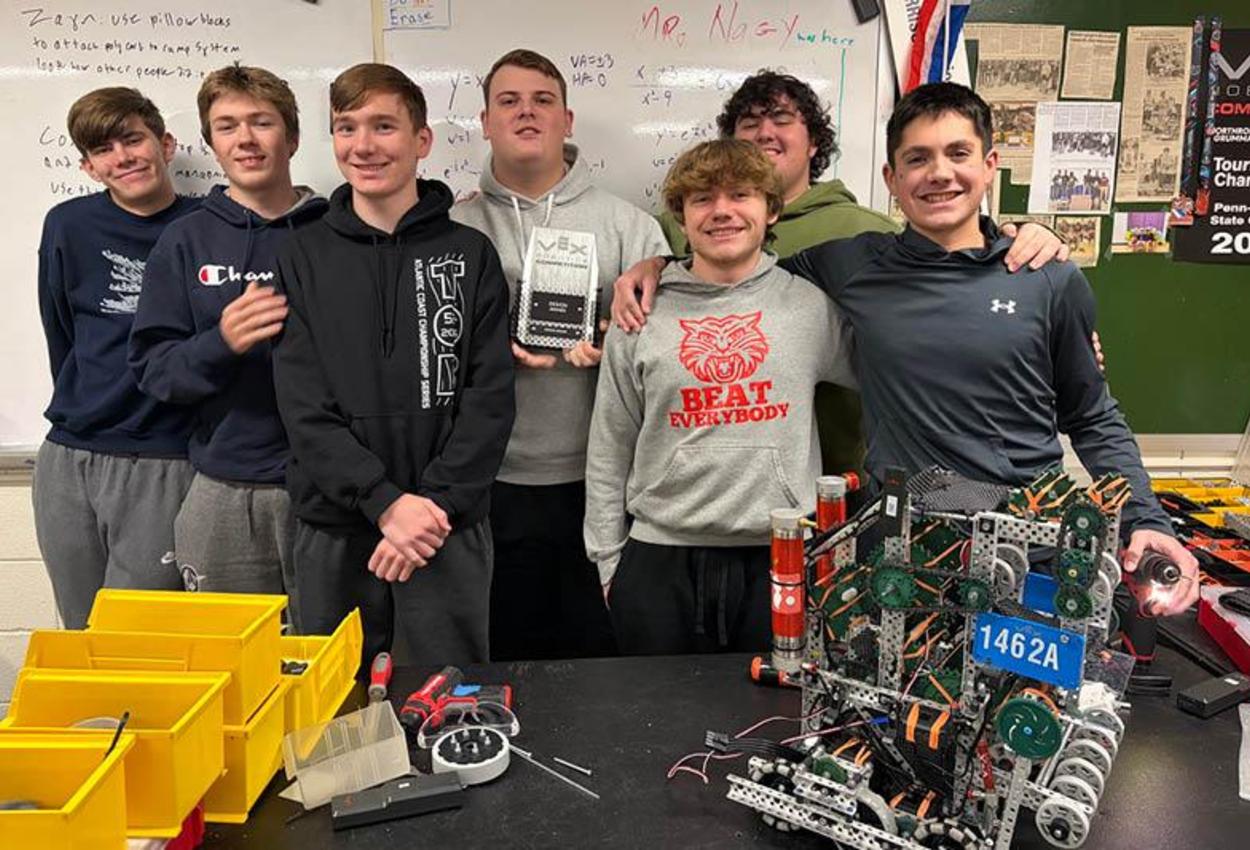Penn-Trafford&rsquo;s robotics team included Grant Alexander, Lucas Fox, Nolan Schnauber, Cole O&rsquo;Hern, Zayn Carty, Connor Baldwin, and Evan Sadler