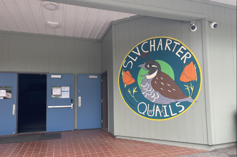 Photo of a mural painted of Charter quail (new logo)