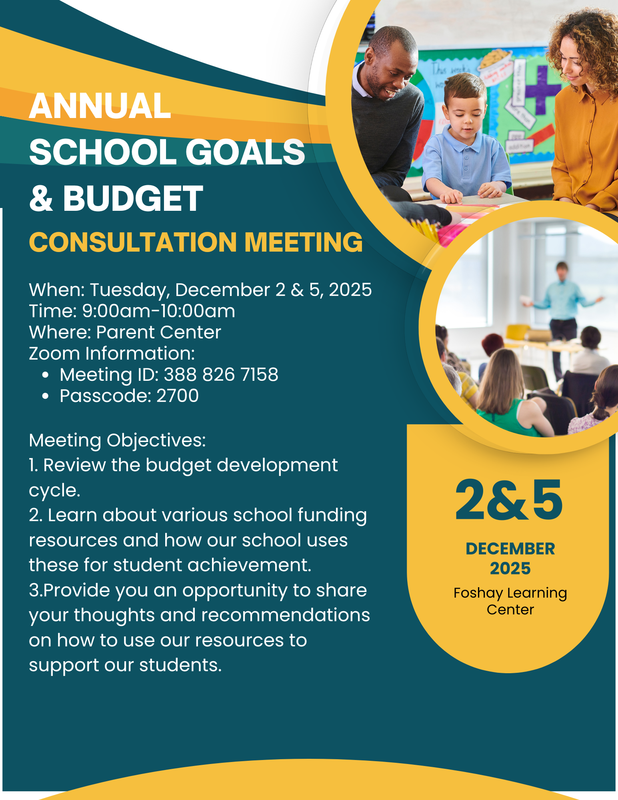 Annual School Goals & Budget Consultation Meeting Featured Photo