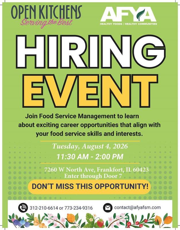 Food Service Hiring Event flyer