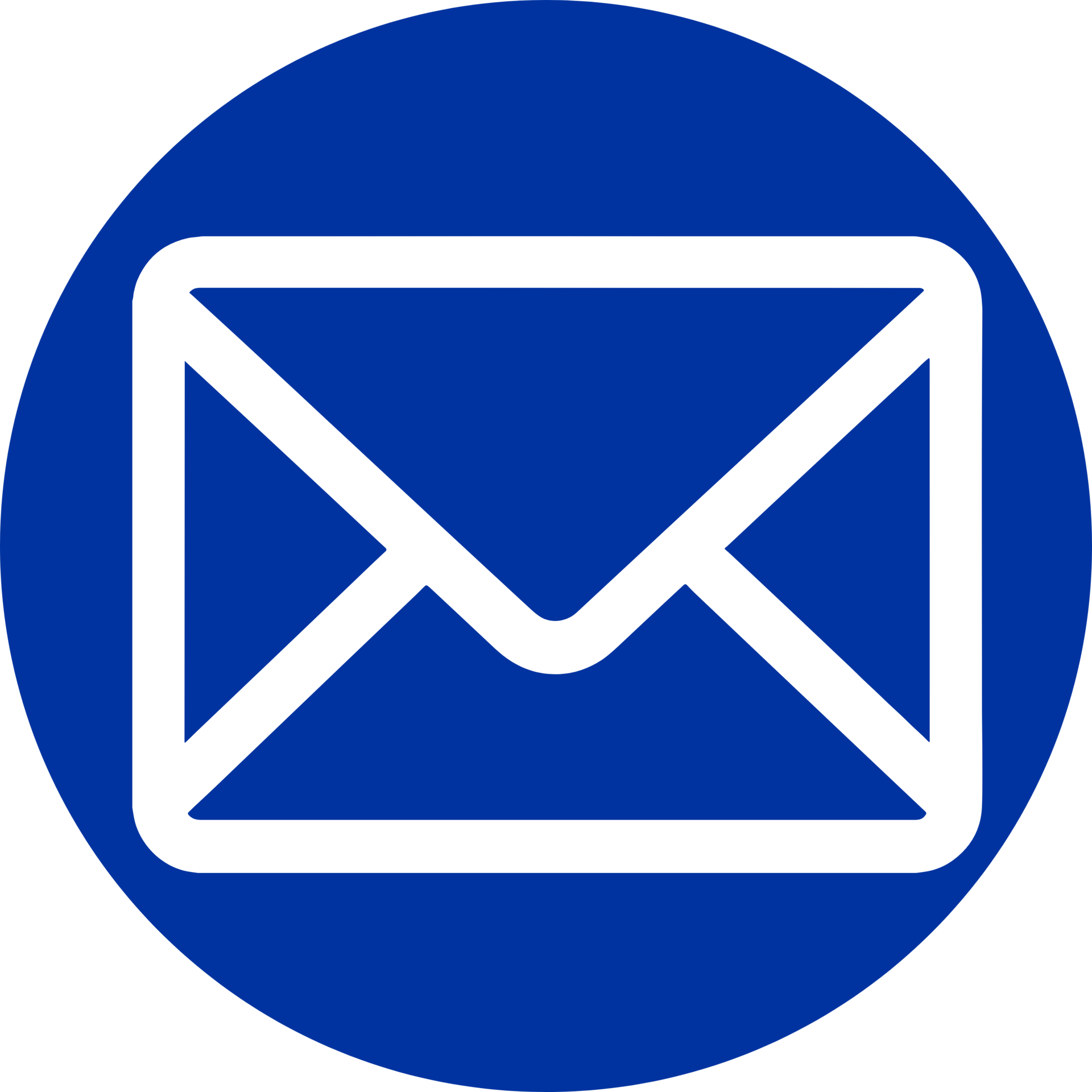 Blue circular icon depicting an envelope.