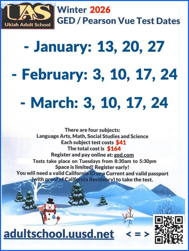 Winter 2026 Testing dates