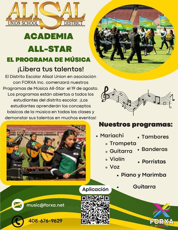 Flier describing All-Star academies in Spanish