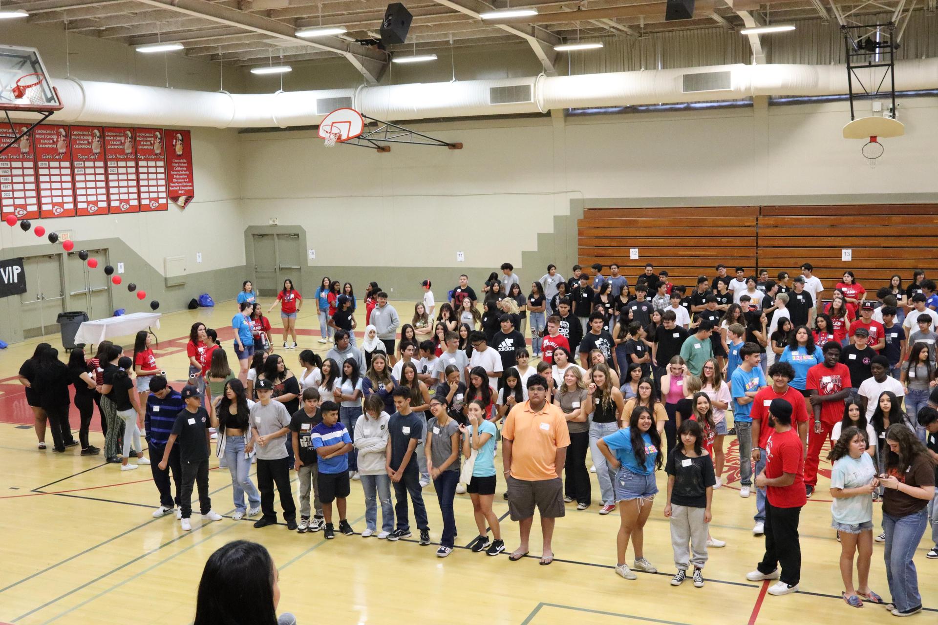 students and staff enjoying Freshman Orientation