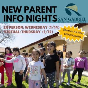 Flyer for New Parent Info Night