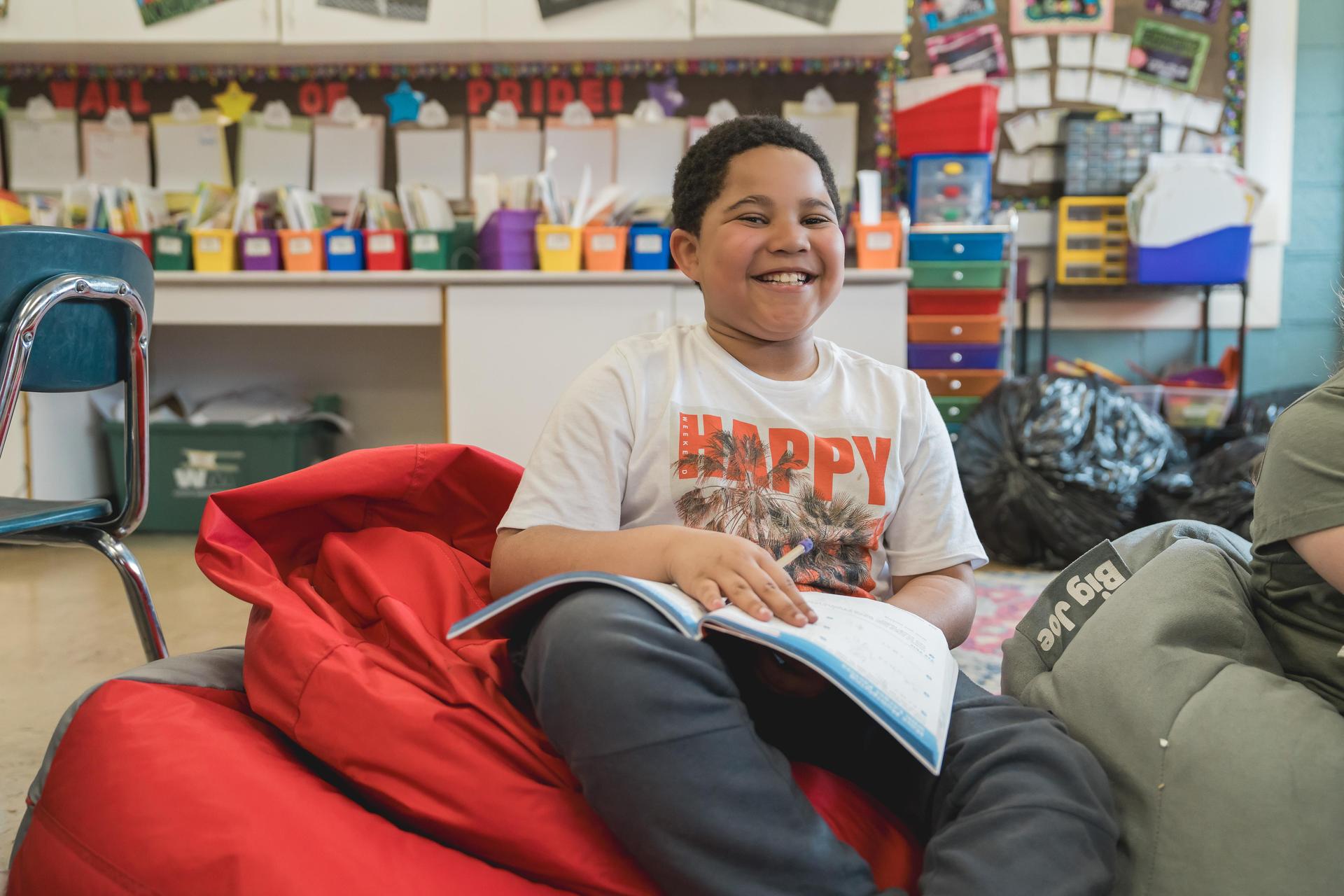 Pardee Student reading in class