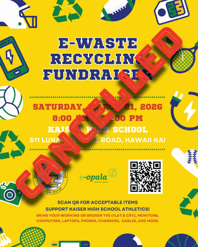 cancellation flyer for E waste event